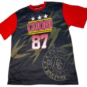 Coogi Men's Short Sleeve T-Shirt Black Red Size XL